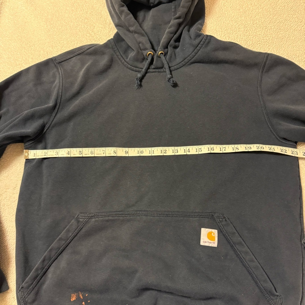 Carhartt Men's Blue Fleece Original Fit Hoodie Sweatshirt - Picture 6 of 11